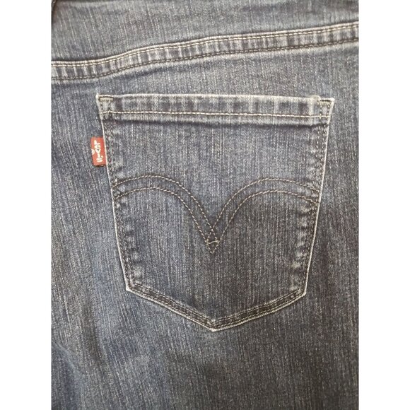 Ladies Levi's 505 Straight Leg Dark Wash Stretch Jeans Size 8 - Picture 4 of 7